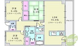 ウイング旭ケ丘 3LDKの間取図画像