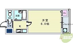 リアライズ服部 1Kの間取図画像