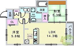 ボナール.ビュー 2LDKの間取図画像