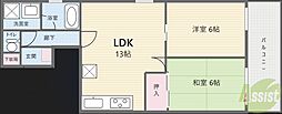 メゾンブロンシュ 2LDKの間取図画像