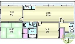 愛名マンション 3LDKの間取図画像