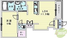 カーサ・クラシオンF 1LDKの間取図画像