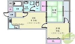 エドケンベルトピア豊中1 2DKの間取図画像