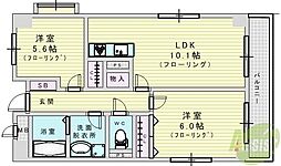 ラファミリア豊中 2LDKの間取図画像