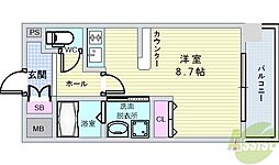 エルベコート豊中服部 1Kの間取図画像