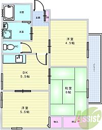 コーポカルプ 3DKの間取図画像