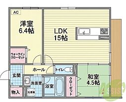 アイエヌ南花屋敷 2LDKの間取図画像