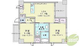 フェニックス緑地公園 2LDKの間取図画像