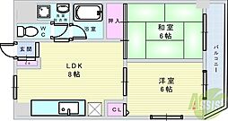 クリア緑地 2LDKの間取図画像