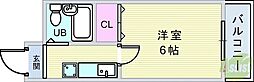 エレガンス刀根山 1Kの間取図画像