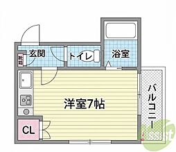メープルハイム ワンルームの間取図画像