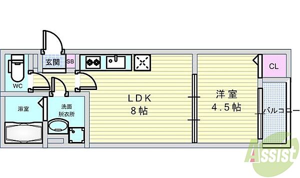 ロワジール城山町 ｜大阪府豊中市城山町1丁目(賃貸アパート1LDK・2階・31.56㎡)の写真 その2