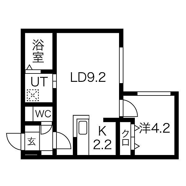 北海道札幌市中央区南十三条西6丁目(賃貸マンション1LDK・4階・34.87㎡)の写真 その2