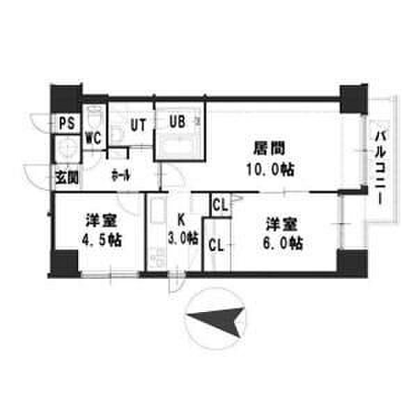 北海道札幌市東区北二十一条東2丁目(賃貸マンション2LDK・4階・55.54㎡)の写真 その2