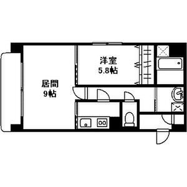 北海道札幌市西区山の手四条1丁目(賃貸マンション1LDK・9階・43.68㎡)の写真 その2