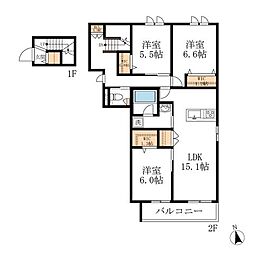 グリーンタウン赤坂 3LDKの間取図画像