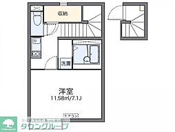 レオネクスト桜里 1Kの間取図画像