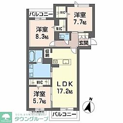 エバンジェリスト 3LDKの間取図画像