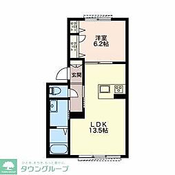Gloria徳川町N 1LDKの間取図画像