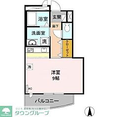 エクセレント中村 ワンルームの間取図画像