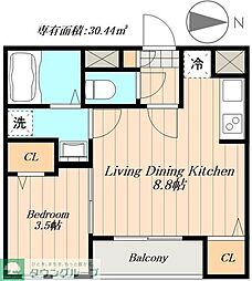 Cherim浄心West 1LDKの間取図画像