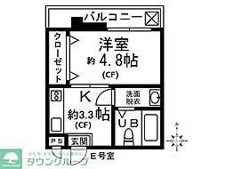 吉川屋ツインビル 1Kの間取図画像