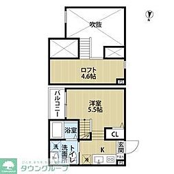 モルゲンロート ワンルームの間取図画像