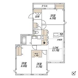 マンション大日 3LDKの間取図画像