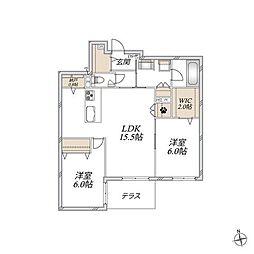 マンション大日 2LDKの間取図画像