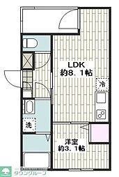 MOVE中村公園SOUTHII 1LDKの間取図画像