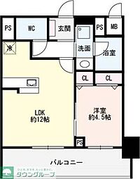フレア丸の内 1LDKの間取図画像