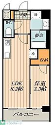 S-RESIDENCE烏森aureate(オリート) 2Kの間取図画像