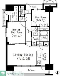 アンアージュ白壁 2LDKの間取図画像