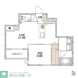 Largo unomori 1LDKの間取図画像