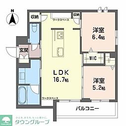 邸雅 2LDKの間取図画像