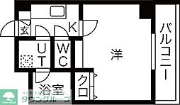 イースタンヒルズ藤が丘2 1Kの間取図画像