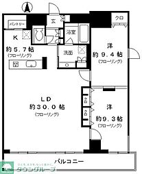 RESIDIA東桜2 2LDKの間取図画像
