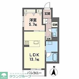コンフォート桜山 1LDKの間取図画像