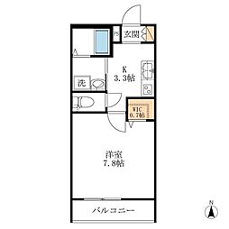 メゾン・リュミエール 1Kの間取図画像