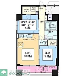レジェンドK 1SLDKの間取図画像