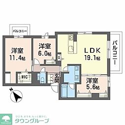 グランゲート滝川 3LDKの間取図画像