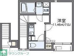 レオネクスト宝 1Kの間取図画像