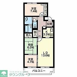 三渓ヒルズA棟 3LDKの間取図画像
