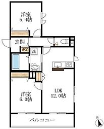 CASA ANNABEL E棟 2LDKの間取図画像