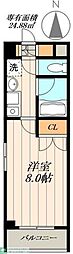 レージュウイング 1Kの間取図画像