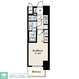S-RESIDENCE星ヶ丘 1Kの間取図画像