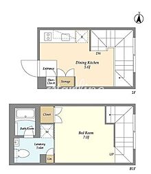 ガーデンレジデンス恵比寿 1階1DKの間取り