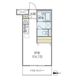 メゾンベール南麻布 1階ワンルームの間取り