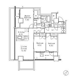 MFPR目黒タワー 3LDKの間取図画像