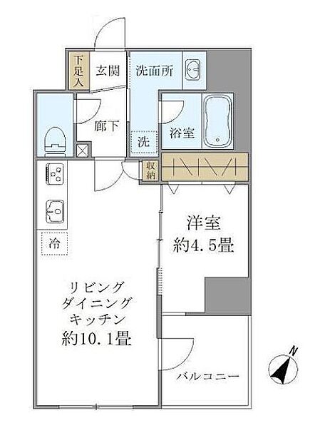 パインステージ白金高輪 303｜東京都港区高輪１丁目(賃貸マンション1LDK・3階・37.44㎡)の写真 その2